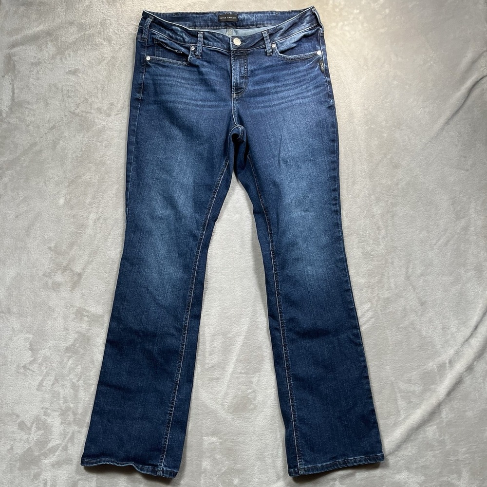 Silver Jeans Womens 32x33 Elyse Slim Boot Cut Medium‎ Wash Blue